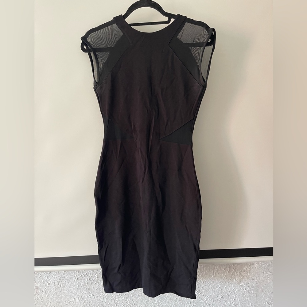 French Connection black sheer panel dress sz 6